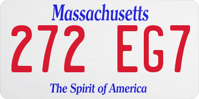 MA license plate 272EG7