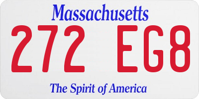 MA license plate 272EG8