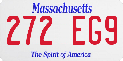MA license plate 272EG9