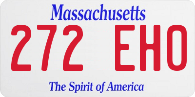 MA license plate 272EH0