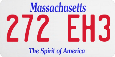MA license plate 272EH3