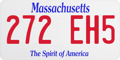 MA license plate 272EH5