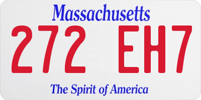 MA license plate 272EH7