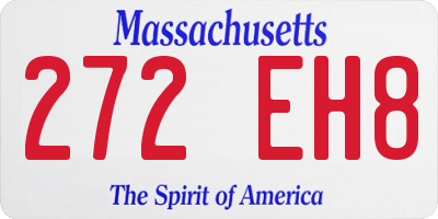 MA license plate 272EH8