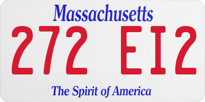 MA license plate 272EI2