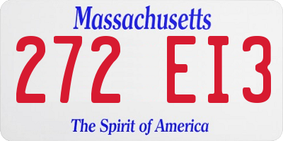 MA license plate 272EI3