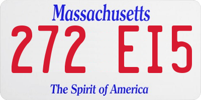 MA license plate 272EI5