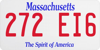 MA license plate 272EI6