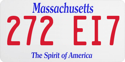 MA license plate 272EI7