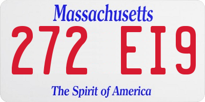 MA license plate 272EI9