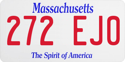 MA license plate 272EJ0