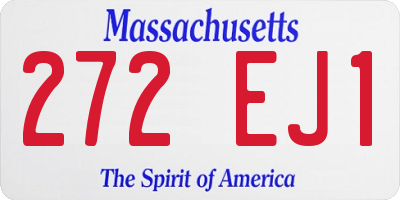 MA license plate 272EJ1