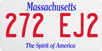 MA license plate 272EJ2