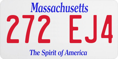 MA license plate 272EJ4