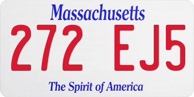 MA license plate 272EJ5