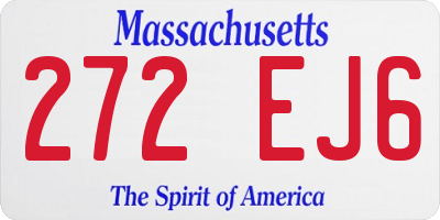 MA license plate 272EJ6