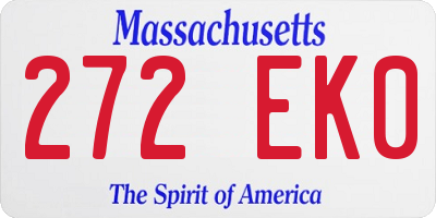 MA license plate 272EK0