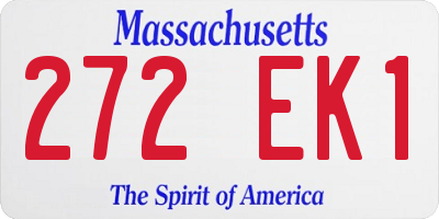 MA license plate 272EK1