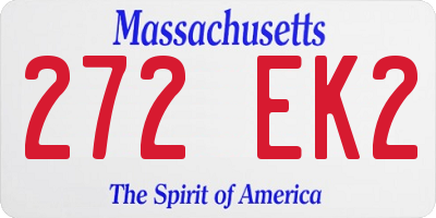 MA license plate 272EK2
