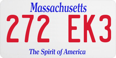 MA license plate 272EK3