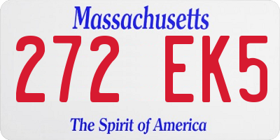 MA license plate 272EK5