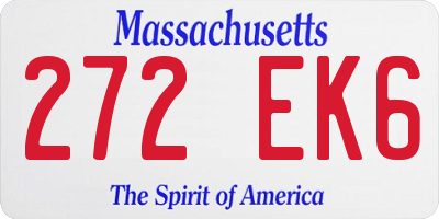 MA license plate 272EK6
