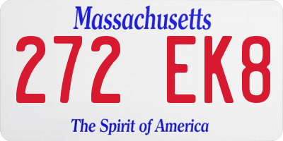 MA license plate 272EK8