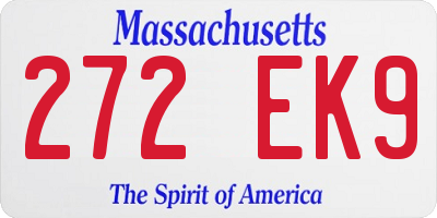 MA license plate 272EK9