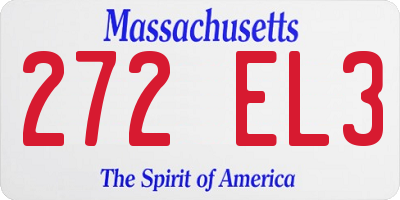 MA license plate 272EL3