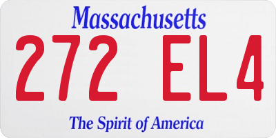 MA license plate 272EL4