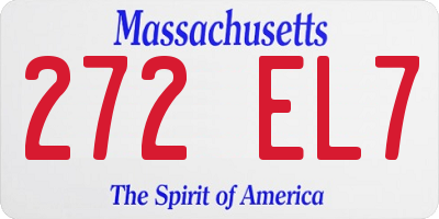 MA license plate 272EL7