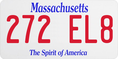 MA license plate 272EL8