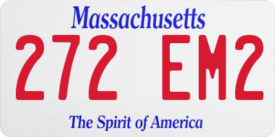 MA license plate 272EM2