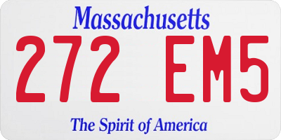 MA license plate 272EM5