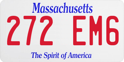 MA license plate 272EM6