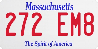 MA license plate 272EM8