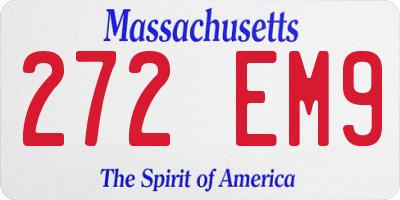 MA license plate 272EM9