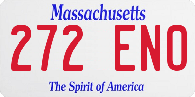 MA license plate 272EN0