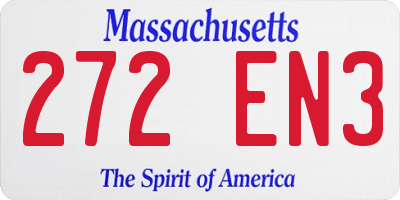 MA license plate 272EN3