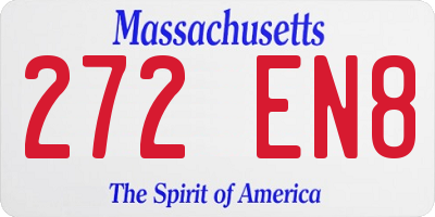 MA license plate 272EN8
