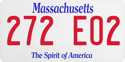 MA license plate 272EO2