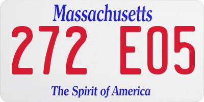 MA license plate 272EO5