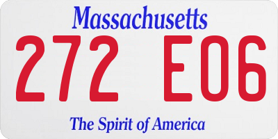 MA license plate 272EO6