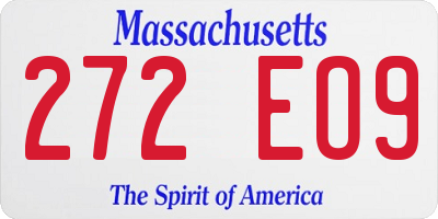 MA license plate 272EO9