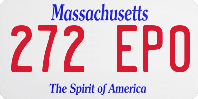 MA license plate 272EP0