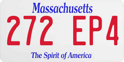 MA license plate 272EP4