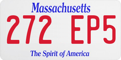 MA license plate 272EP5