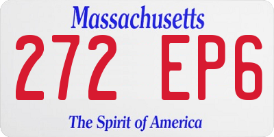 MA license plate 272EP6