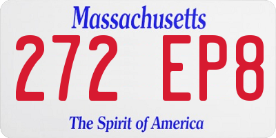 MA license plate 272EP8