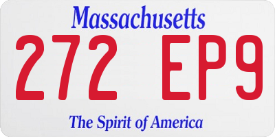 MA license plate 272EP9